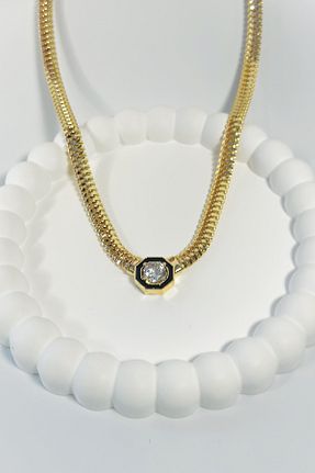 گردنبند استیل ( فولاد ) طلائی زنانه استیل (فولاد) LEYA - کد 869377398