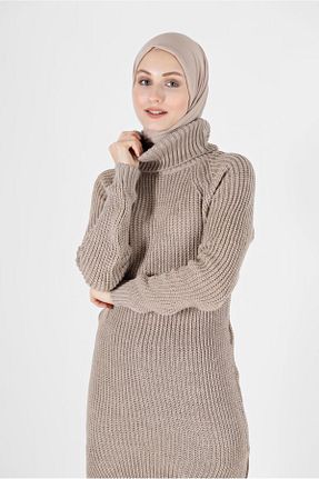 تونیک حجاب بژ زنانه ویسکون TRENDTESETTÜR - کد 215323221