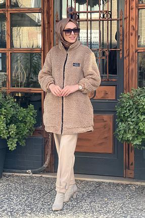 کاپشن حجاب بژ زنانه پنبه پلی استر Kayra - کد 871958512
