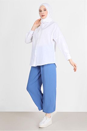 تونیک حجاب سفید زنانه پنبه پلی استر TRENDTESETTÜR - کد 259962246