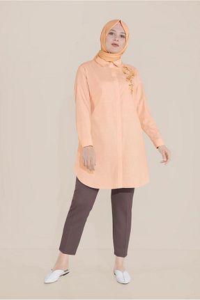 تونیک حجاب نارنجی زنانه پنبه ای TRENDTESETTÜR - کد 809514422