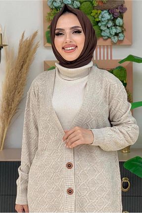 کت حجاب بژ زنانه رگولار TRENDTESETTÜR - کد 347899664