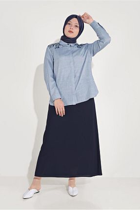 بلوز حجاب آبی زنانه پنبه ای TRENDTESETTÜR - کد 809953150