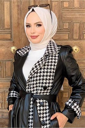 ترنچکت حجاب مشکی زنانه مخلوط ویسکون TRENDTESETTÜR - کد 362053597