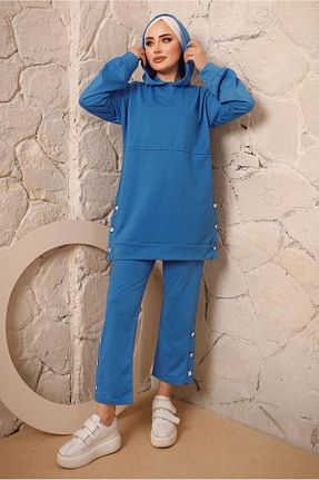 ست بالاتنه و پائین تنه حجاب آبی زنانه رگولار TRENDTESETTÜR - کد 680093261