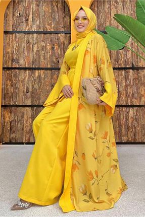 لباس حجاب زرد زنانه رگولار TRENDTESETTÜR - کد 650419493