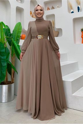 لباس حجاب قهوه ای زنانه رگولار TRENDTESETTÜR - کد 674891230
