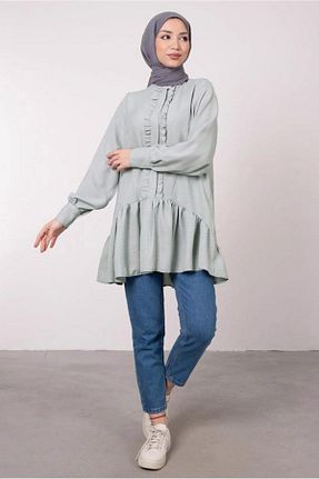 تونیک حجاب طوسی زنانه پنبه ای TRENDTESETTÜR - کد 714276964