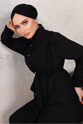 ست بالاتنه و پائین تنه حجاب مشکی زنانه رگولار TRENDTESETTÜR - کد 703188918