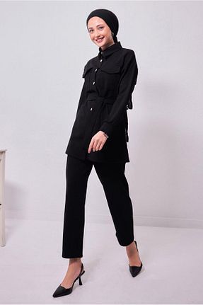 ست بالاتنه و پائین تنه حجاب مشکی زنانه رگولار TRENDTESETTÜR - کد 788544814