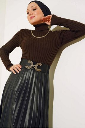 بلوز حجاب قهوه ای زنانه تریکو TRENDTESETTÜR - کد 778940051