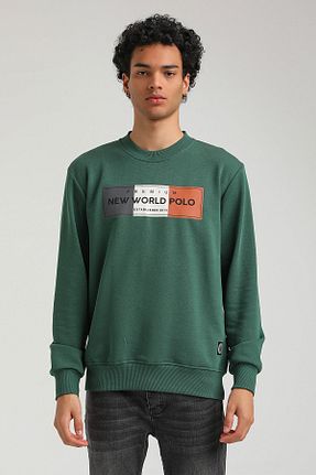 سوئیشرت سبز مردانه ساده NEW WORLD POLO - کد 778481139