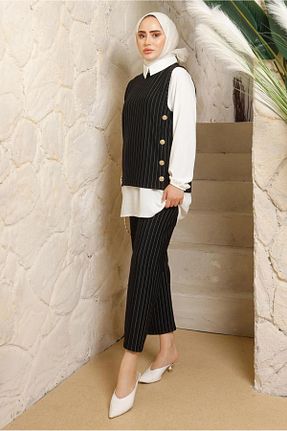 ست بالاتنه و پائین تنه حجاب مشکی زنانه رگولار TRENDTESETTÜR - کد 758307556