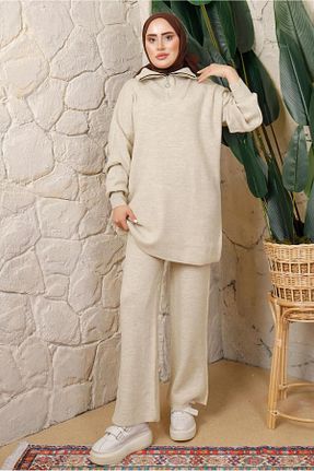 ست بالاتنه و پائین تنه حجاب بژ زنانه رگولار TRENDTESETTÜR - کد 754735225