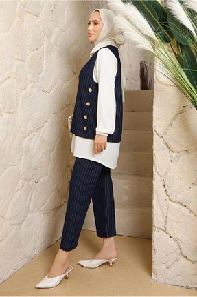 ست بالاتنه و پائین تنه حجاب سرمه ای زنانه رگولار TRENDTESETTÜR - کد 758305670