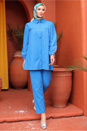 ست بالاتنه و پائین تنه حجاب سرمه ای زنانه رگولار TRENDTESETTÜR - کد 837916959