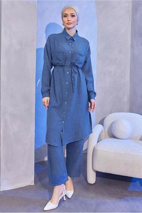 ست بالاتنه و پائین تنه حجاب سرمه ای زنانه رگولار TRENDTESETTÜR - کد 830652094