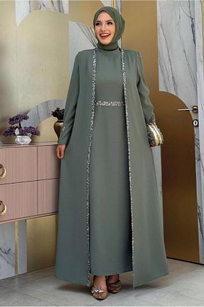 ست بالاتنه و پائین تنه حجاب سبز زنانه رگولار TRENDTESETTÜR - کد 839580967