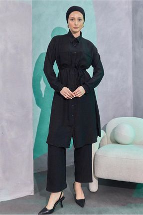 ست بالاتنه و پائین تنه حجاب مشکی زنانه رگولار TRENDTESETTÜR - کد 830366705