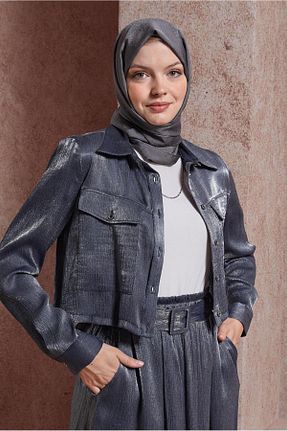شال طوسی زنانه پلی استر Alvina - کد 830193988
