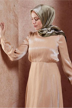 روسری خاکی پلی استر Alvina - کد 829166384