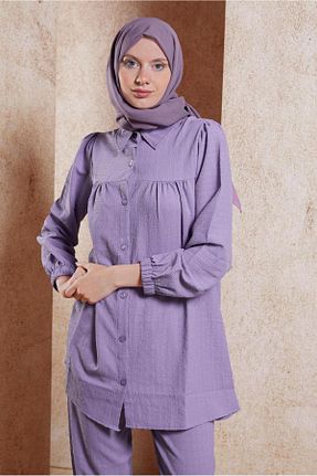 ست بالاتنه و پائین تنه حجاب بنفش زنانه رگولار TRENDTESETTÜR - کد 839808332
