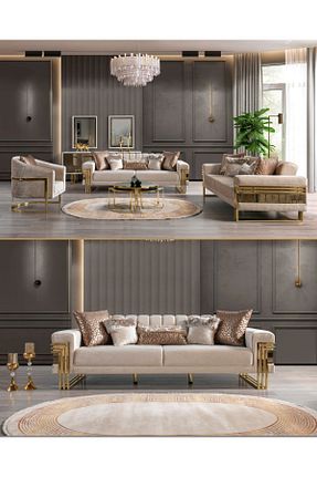 ست مبل بژ 3+3+1 inegölmobilyası - کد 872031249