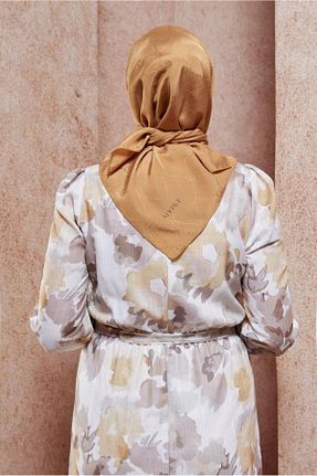 روسری قهوه ای پلی استر Alvina - کد 830876924