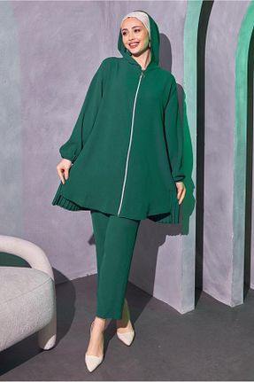 ست بالاتنه و پائین تنه حجاب سبز زنانه رگولار TRENDTESETTÜR - کد 841181797