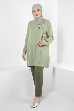 تونیک حجاب سبز زنانه پلی استر TRENDTESETTÜR - کد 830912862
