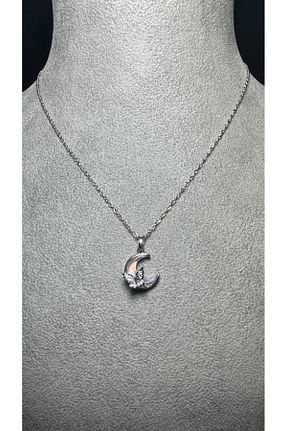 گردنبند استیل ( فولاد ) آبی زنانه استیل ضد زنگ lilith accesuary - کد 872045495
