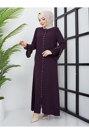 کلاه و ابایا بنفش زنانه بافتنی MODA - کد 860218054