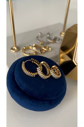 گوشواره جواهر طلائی زیرکن SU PERİSİ TAKI BİJUTERİ - کد 872069655