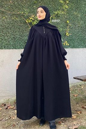کلاه و ابایا مشکی زنانه پنبه ای ASİLNUR - کد 872063080