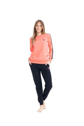 ست لباس راحتی صورتی زنانه ساده U.S. Polo Assn. - کد 850165533