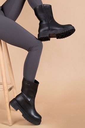 بوت / نیم بوت مشکی زنانه پاشنه تخت Pierre Cardin - کد 872402844