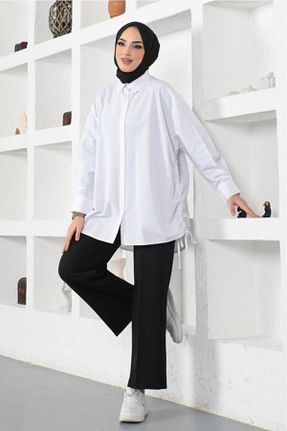 پیراهن سفید زنانه گشاد fashion hunter - کد 872118718