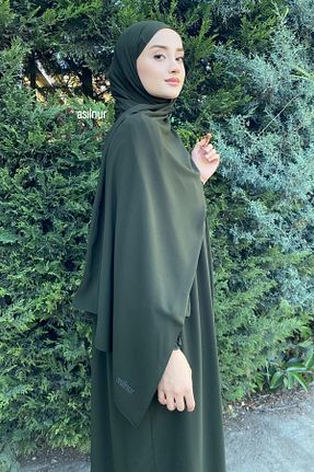 شال خاکی زنانه پنبه ای ASİLNUR - کد 872135896