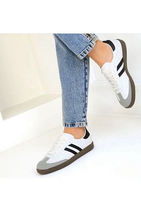 کفش اسنیکر سفید زنانه بند دار Big Sole Step - کد 872146987