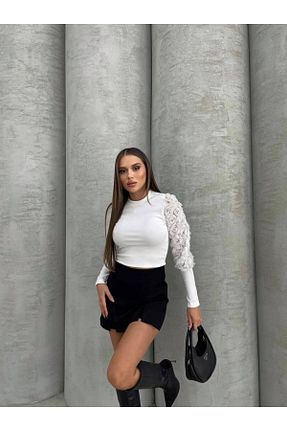 بلوز سفید زنانه ساده ÇEÇİM - کد 872146106