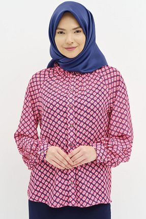 پیراهن حجاب صورتی زنانه رگولار Tuğba - کد 872184058