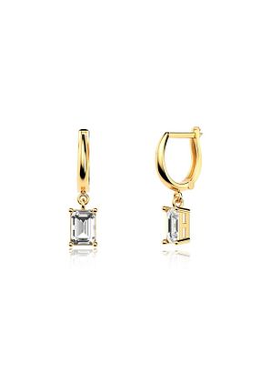 گوشواره نقره طلائی زنانه 925 عیار Indigo Takı - کد 270250804