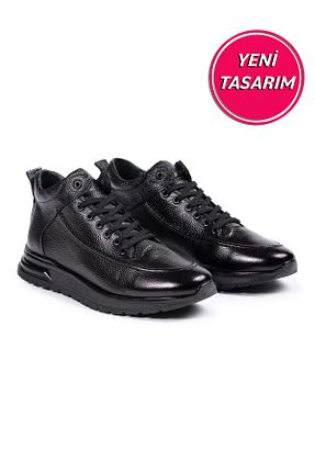 کفش کژوال مشکی مردانه چرم خالص SELİN SOYLU - کد 769411161
