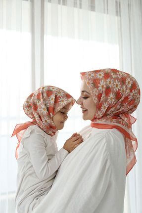 روسری نارنجی پنبه پلی استر başörtü dükkanı - کد 872378379