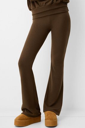 شلوار قهوه ای زنانه پلی استر Bershka - کد 872224664