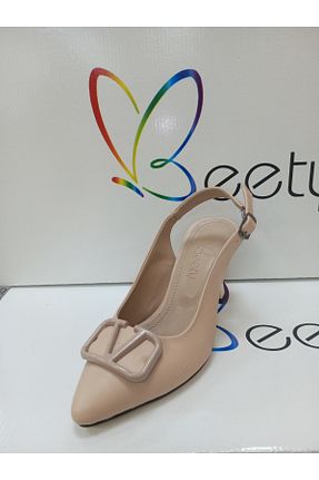 کفش پاشنه بلند کلاسیک بژ زنانه چرم مصنوعی Beety - کد 872381213