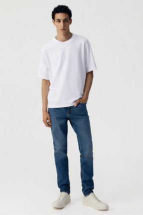 شلوار جین آبی مردانه پاچه تنگ H&M - کد 872242501