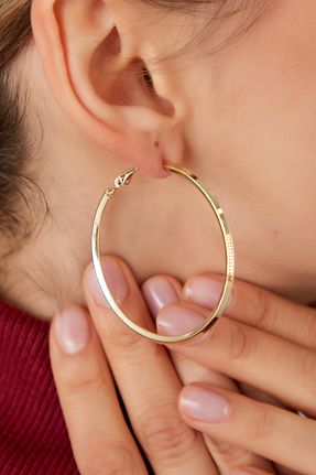 گوشواره استیل (فولاد) طلائی زنانه استیل ضد زنگ Lina Tia - کد 781963039