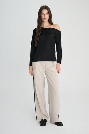 پلیور مشکی زنانه ساده The Fabrics - کد 872276202