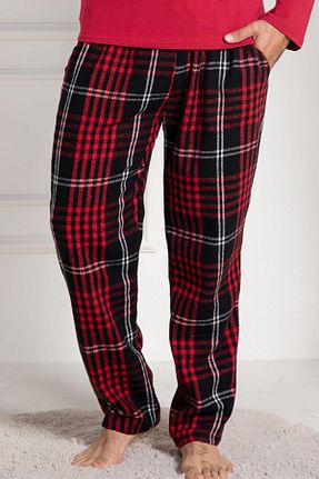 ست لباس راحتی سایز بزرگ قرمز مردانه پنبه ای Mecit Pijama - کد 871294845